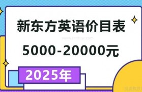 2025年无锡新东方英语学费价目表大公开