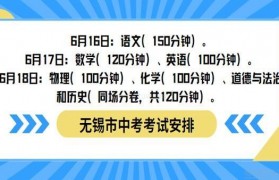 无锡市中考时间2025已定 恒博教育大爆料